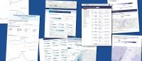 Collage of images from pubic health dashboards combining text and data visulaizations